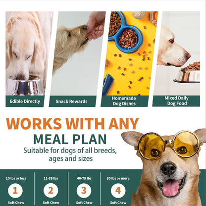 HEYISME Dog Multivitamin with Glucosamine, Probiotics & Omega-3 (120 Chews, Chicken)