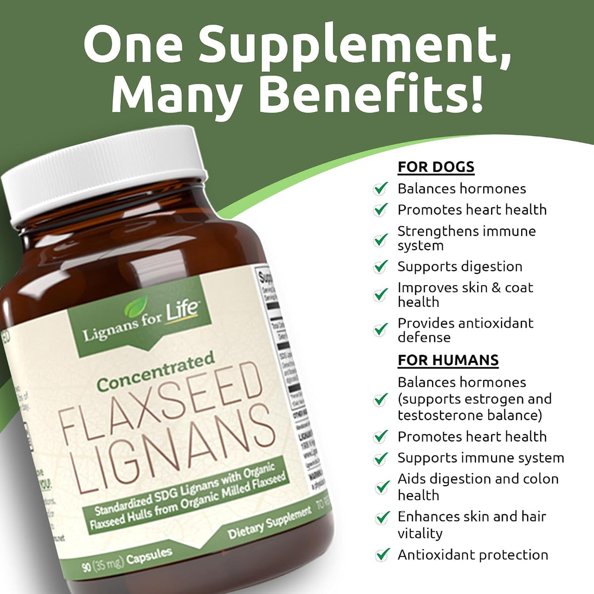 Flaxseed Lignans for Dogs & People - SDG 35mg, 90 Capsules - görsel 6