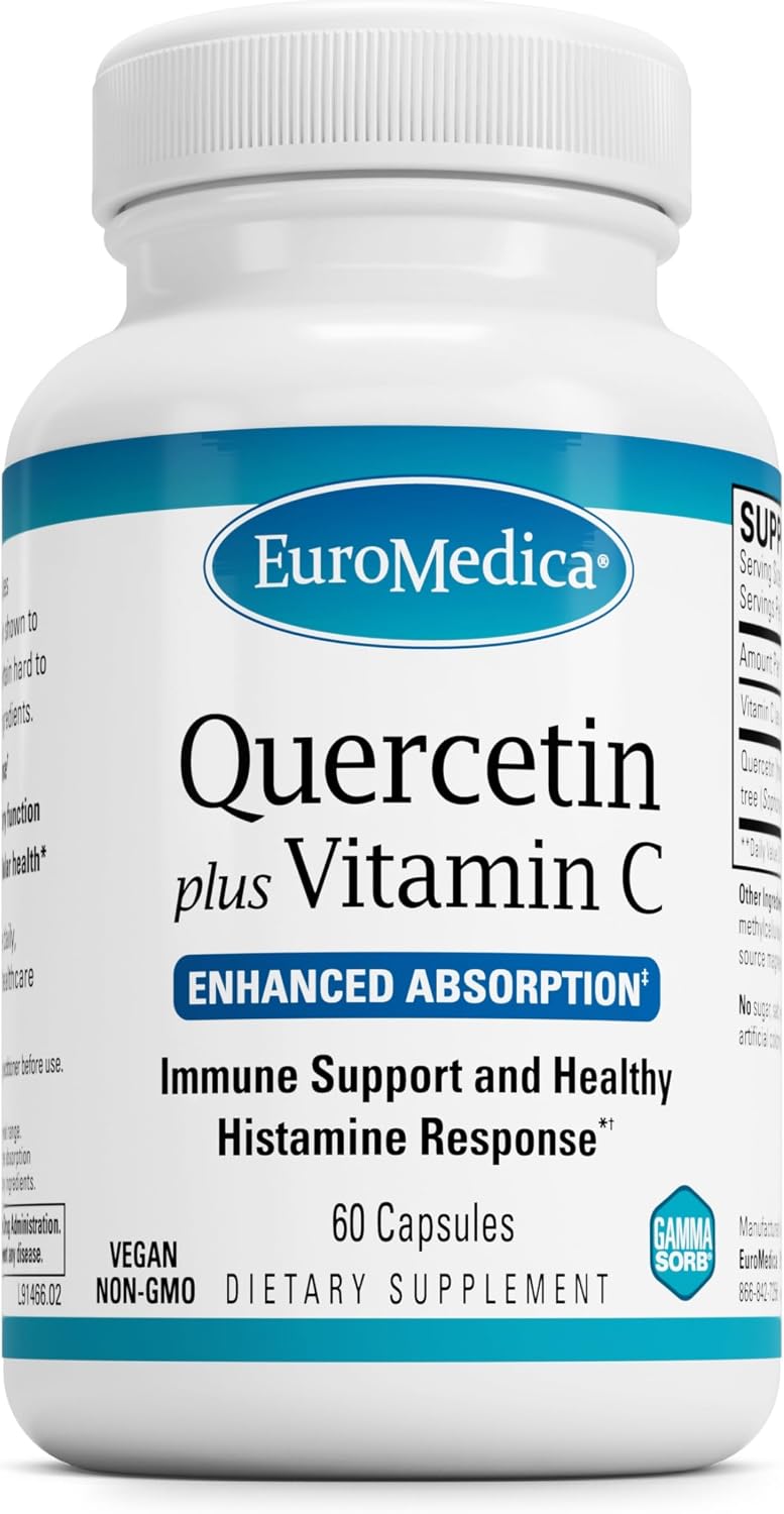EuroMedica Quercetin Plus Vitamin C – Immune Support & Healthy Histamine Response – 60 Capsules - görsel 1