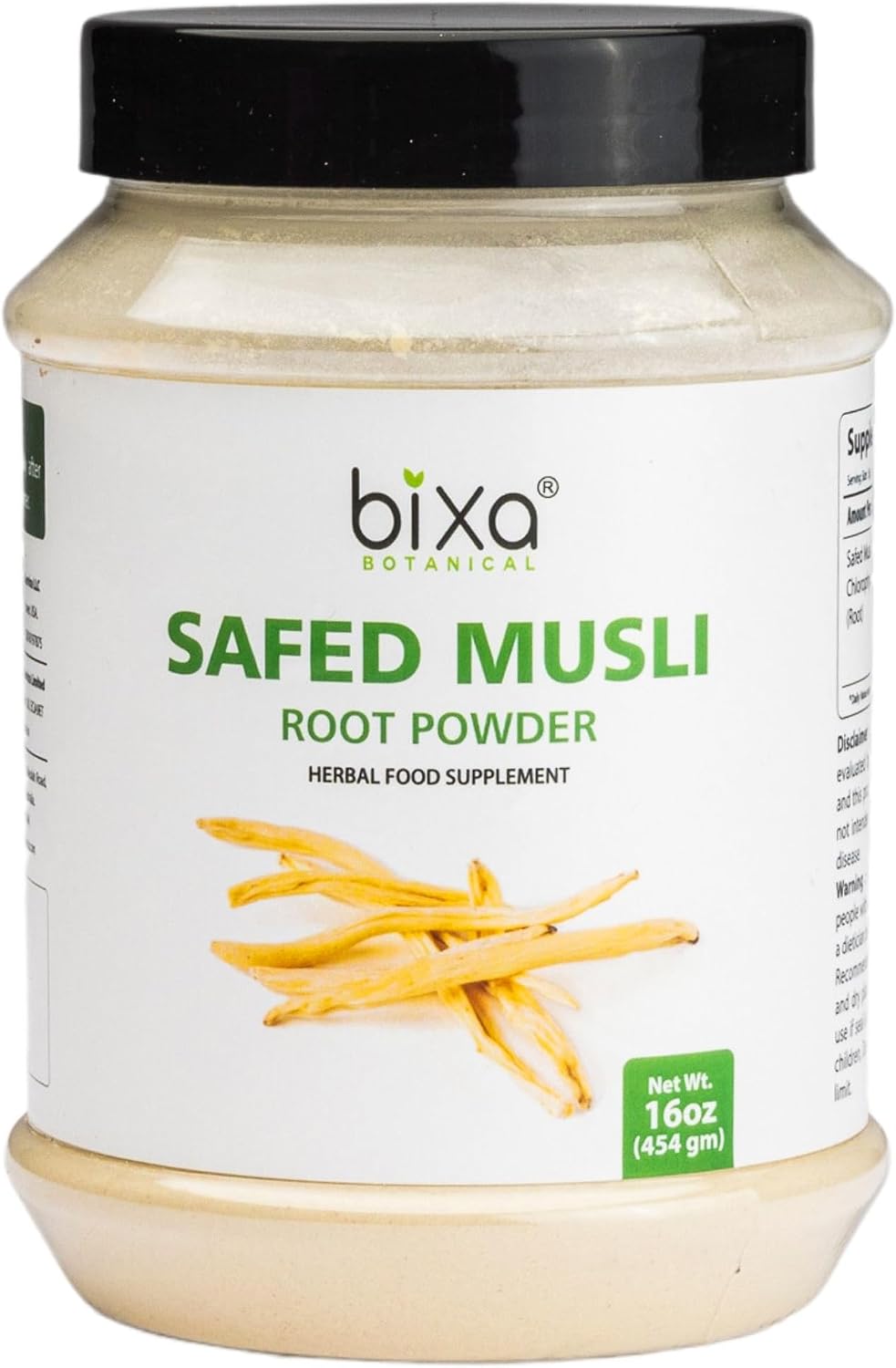 bixa BOTANICAL Safed Musli Powder - Ayurvedic Herbal Supplement, 16 oz - görsel 1