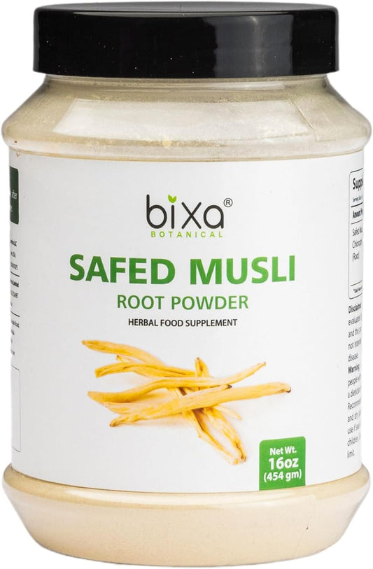 bixa BOTANICAL Safed Musli Powder - Ayurvedic Herbal Supplement, 16 oz