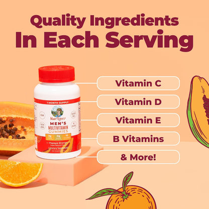 MaryRuth's Multivitamin Gummies for Men - Vegan, Non-GM, Gluten-Free and Sugar-Free - 60 Gummies