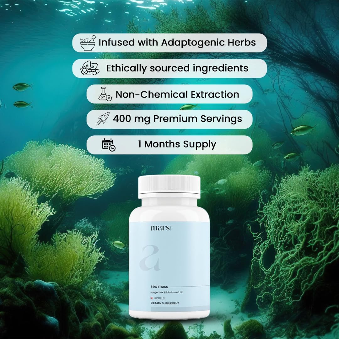 Mars Sea Moss Caps Surge Natural - 60 Capsules - görsel 2