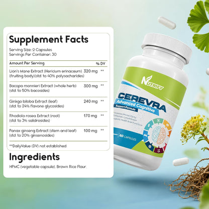 Cerevra - Powerful Nootropic, High Absorption, Non-GMO, Made in USA