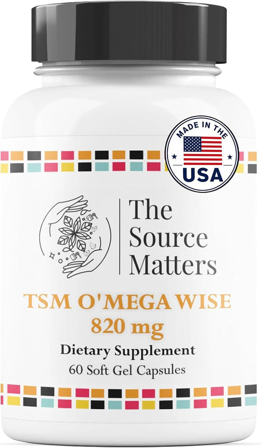 O'MEGA Wise - 820mg High-concentration Omega-3 Fish Oil with EPA, DHA, DPA for Cardiovascular, Brain, Joint and Eye Health (60 Soft gel capsule Capsules)