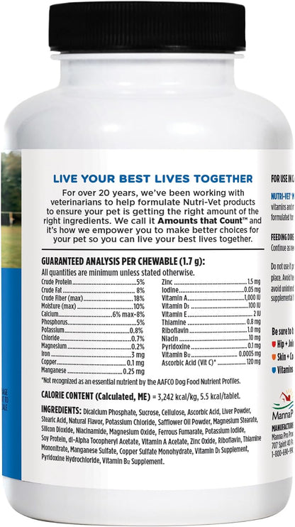 Nutri-Vet Multi-Vite Chewables for Adult Dogs - 120 Count