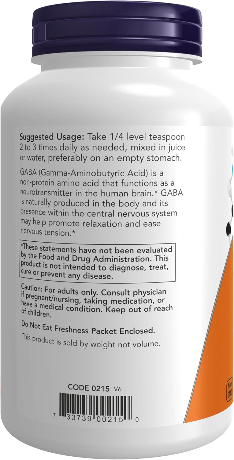 NOW Foods GABA (Gamma-Aminobutyric Acid) Powder, 170 g - görsel 3