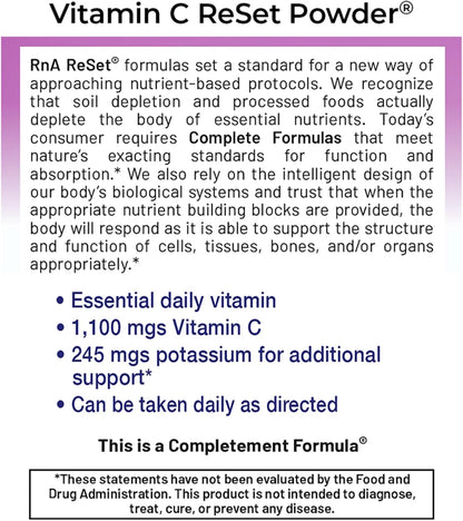 RnA ReSet Vitamin C Reset – Berry-Flavoured Vitamin C Powder with Potassium & Fruit Blend, NSF Contents Certified, 420 g (120 Servings)