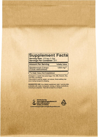 Pure Original Ingredients Bladderwrack Powder (1lb | 454g) Fucus Vesiculosus, Herbal Supplement