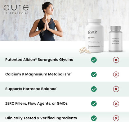 Pure TheraPro Rx Bio Boron – Bororganic Glycine Boron Supplement (5mg, 180 Capsules)