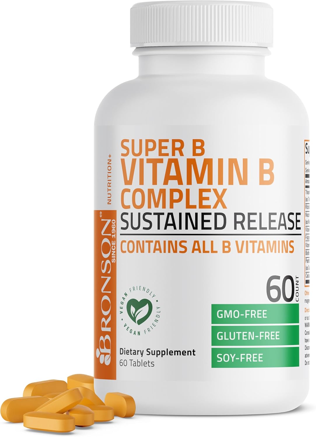 Bronson Super B Vitamin B Complex – Sustained Slow Release, 100 Tablets - görsel 10