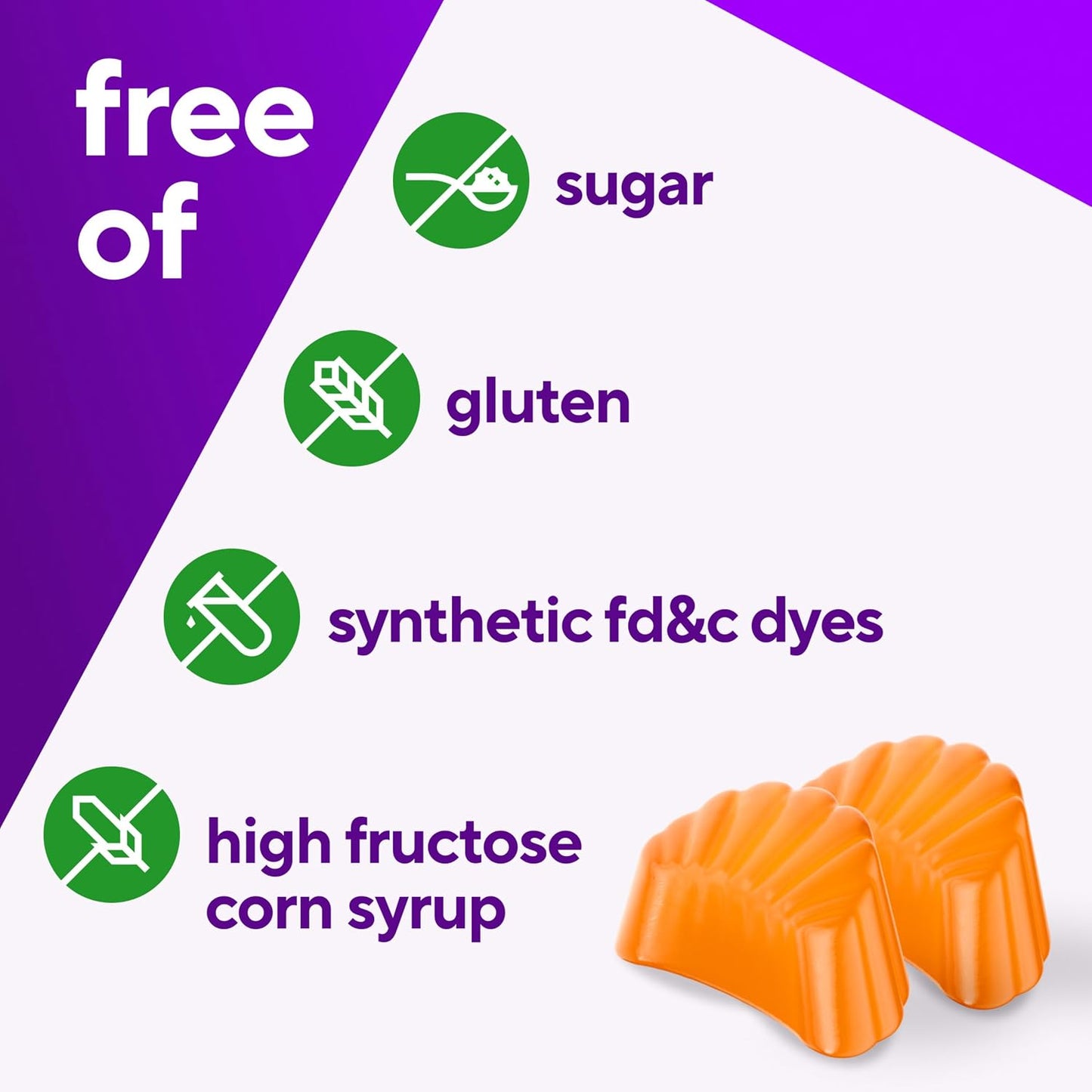 vitafusion Sugar Free Power C Vitamin C Gummies, Daily Adult Vitamins for Immune System Support, Orange Flavour, 90 Count - görsel 5