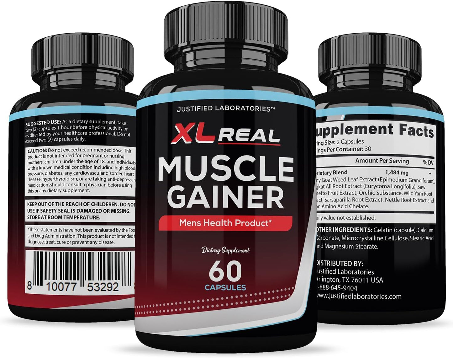 (2 Pack) XL Real Muscle Gainer Advanced Men's Health Formula 60 Capsules - görsel 6
