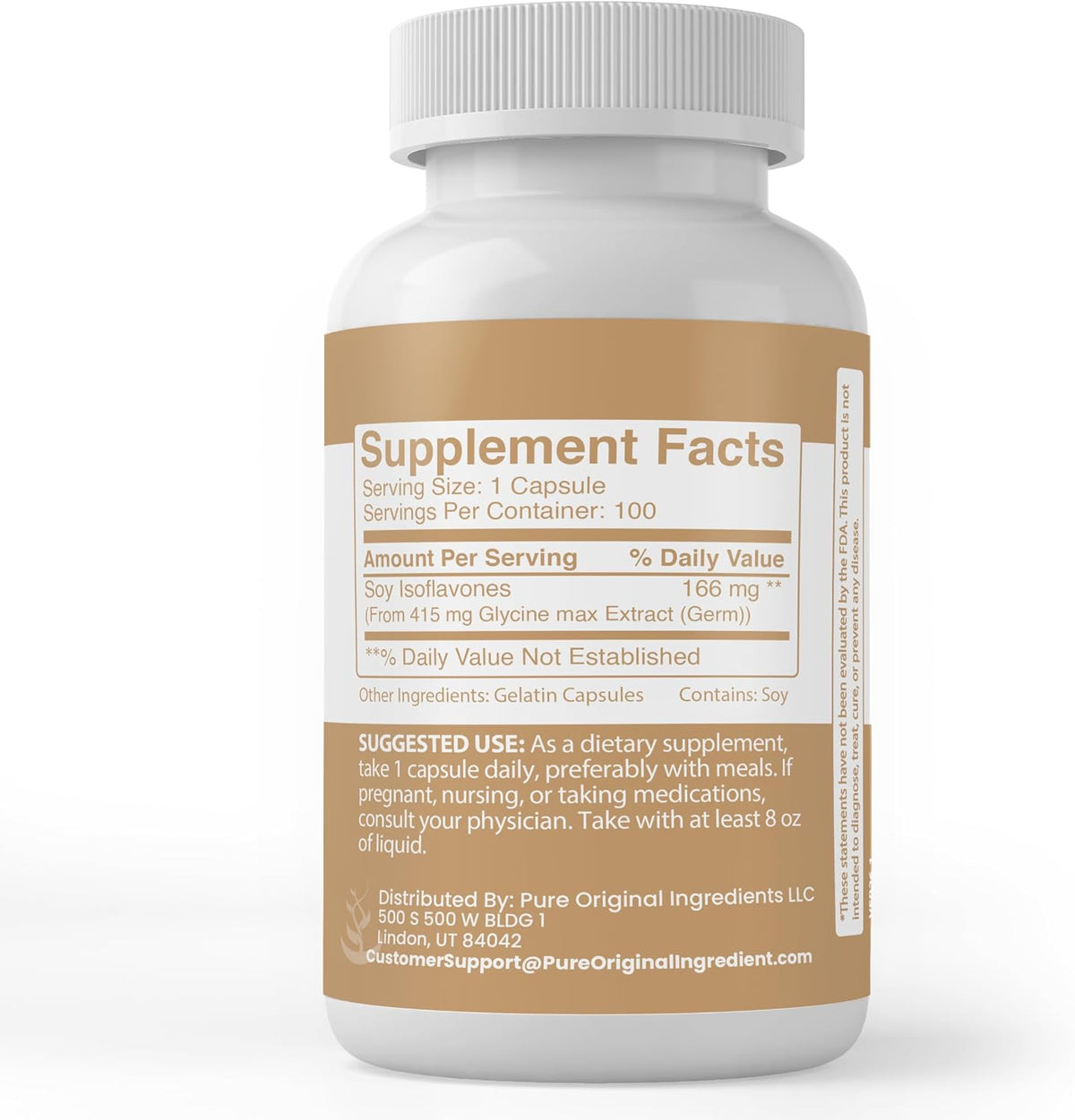 Pure Original Ingredients Soya Isoflavones, 100 Capsules - görsel 2