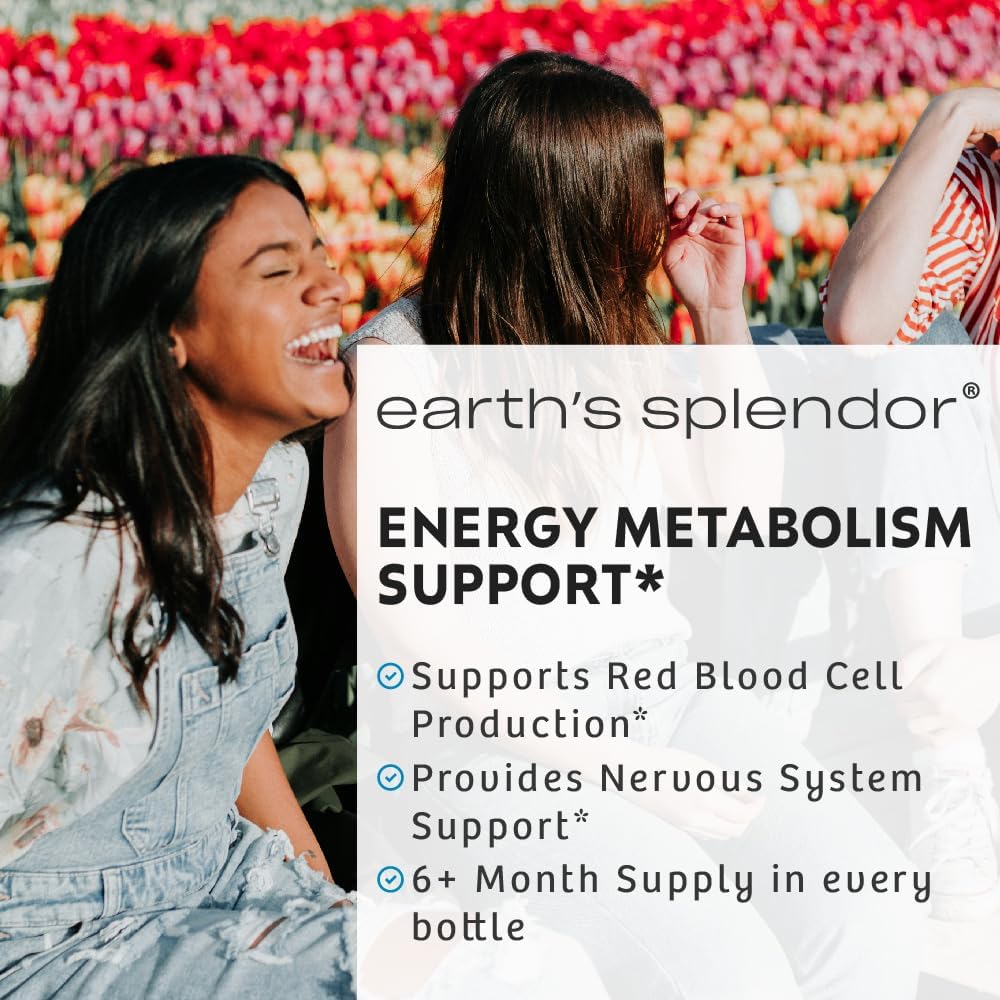 Earth's Splendor Vitamin B6 100mg, 250 Tablets – Energy & Metabolism Support - görsel 3