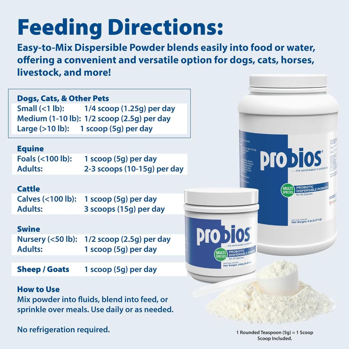 Probios Digestive Support Probiotic for Dogs, Horses, Cats - 240 Grammes - görsel 3