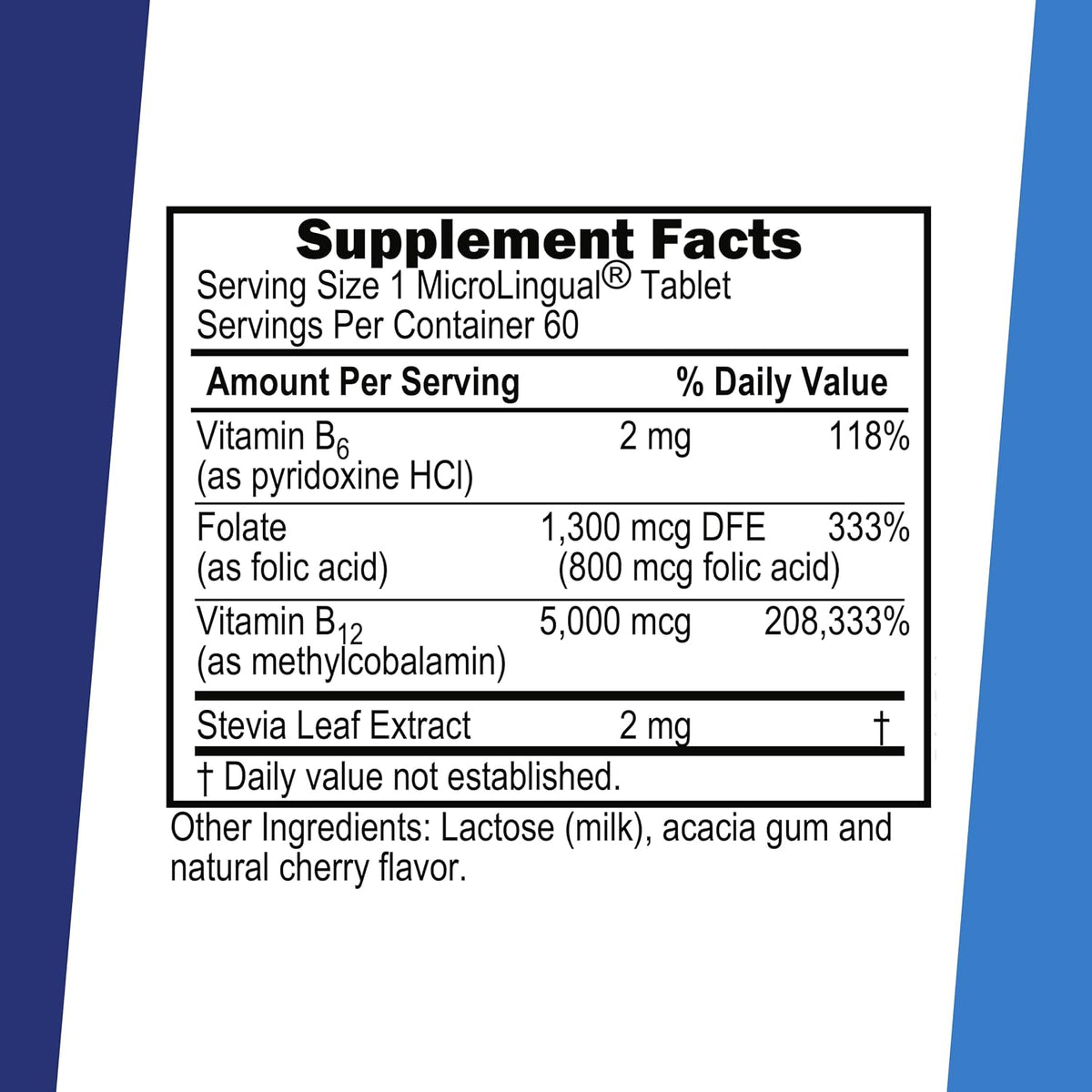 Superior Source No Shot Vitamin B12 Methylcobalamin (5000 mcg) with B6 and Folic Acid - Quick Dissolve Sublingual Tablets, 60 Count - görsel 2