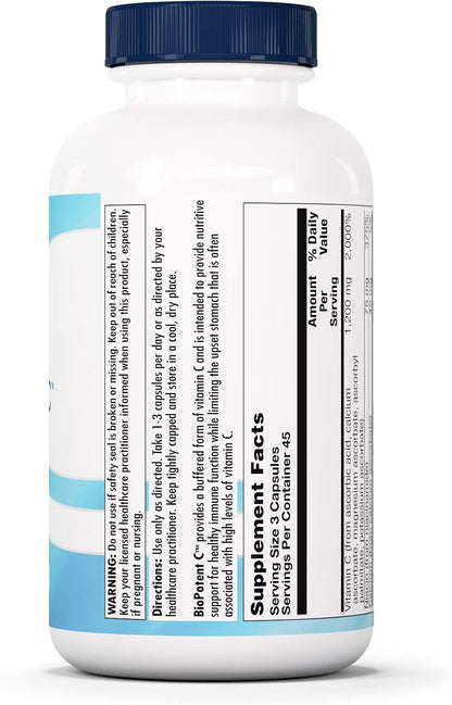 Nutra BioGenesis BioPotent C - Vitamin C with Citrus Bioflavonoids, 135 Vegan Capsules