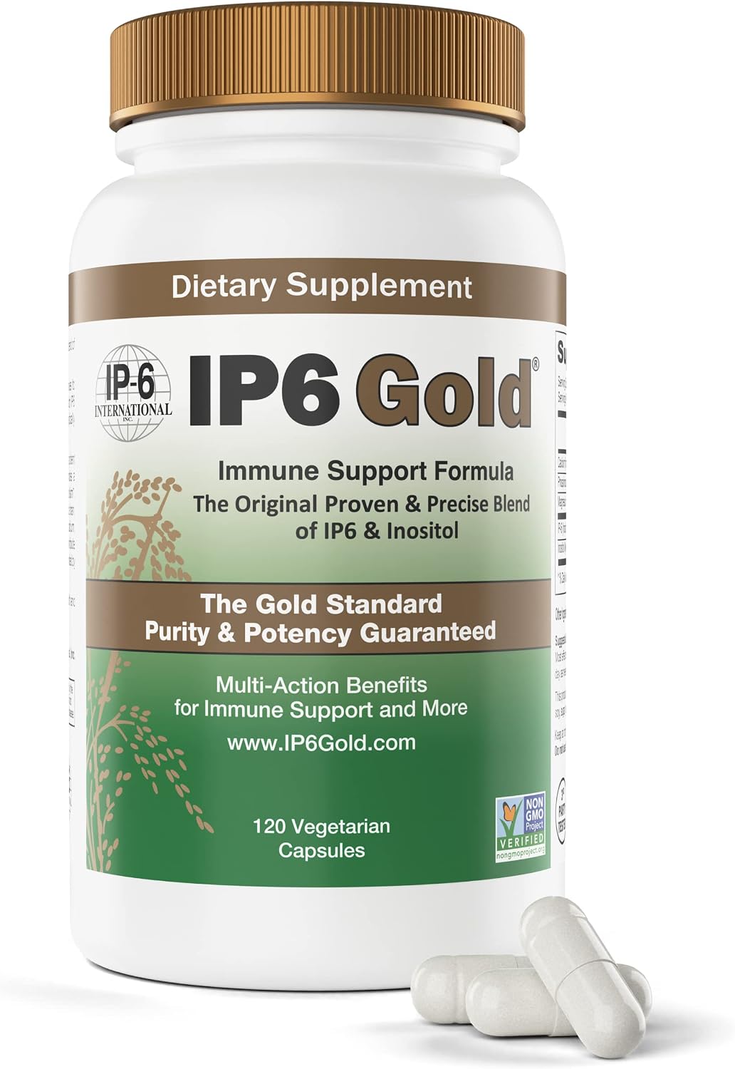 IP6 Gold Devicare Immune Support Formula with Inositol - 120 Vegetarian Capsules - görsel 1