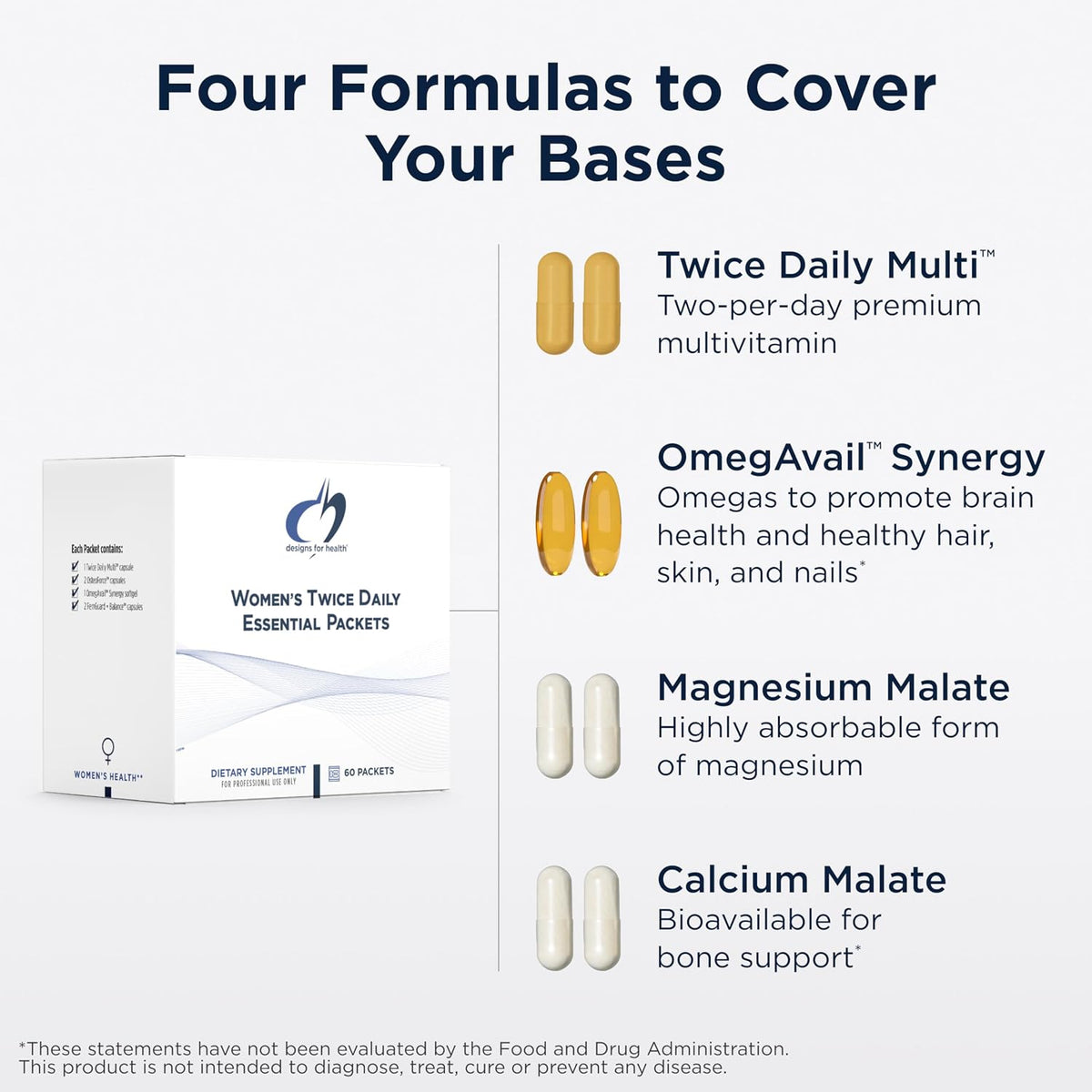 Designs for Health Twice Daily Essential Packets – Daily Multivitamin with Omega-3 Fish Oil - görsel 3