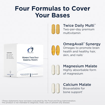 Designs for Health Twice Daily Essential Packets – Daily Multivitamin with Omega-3 Fish Oil