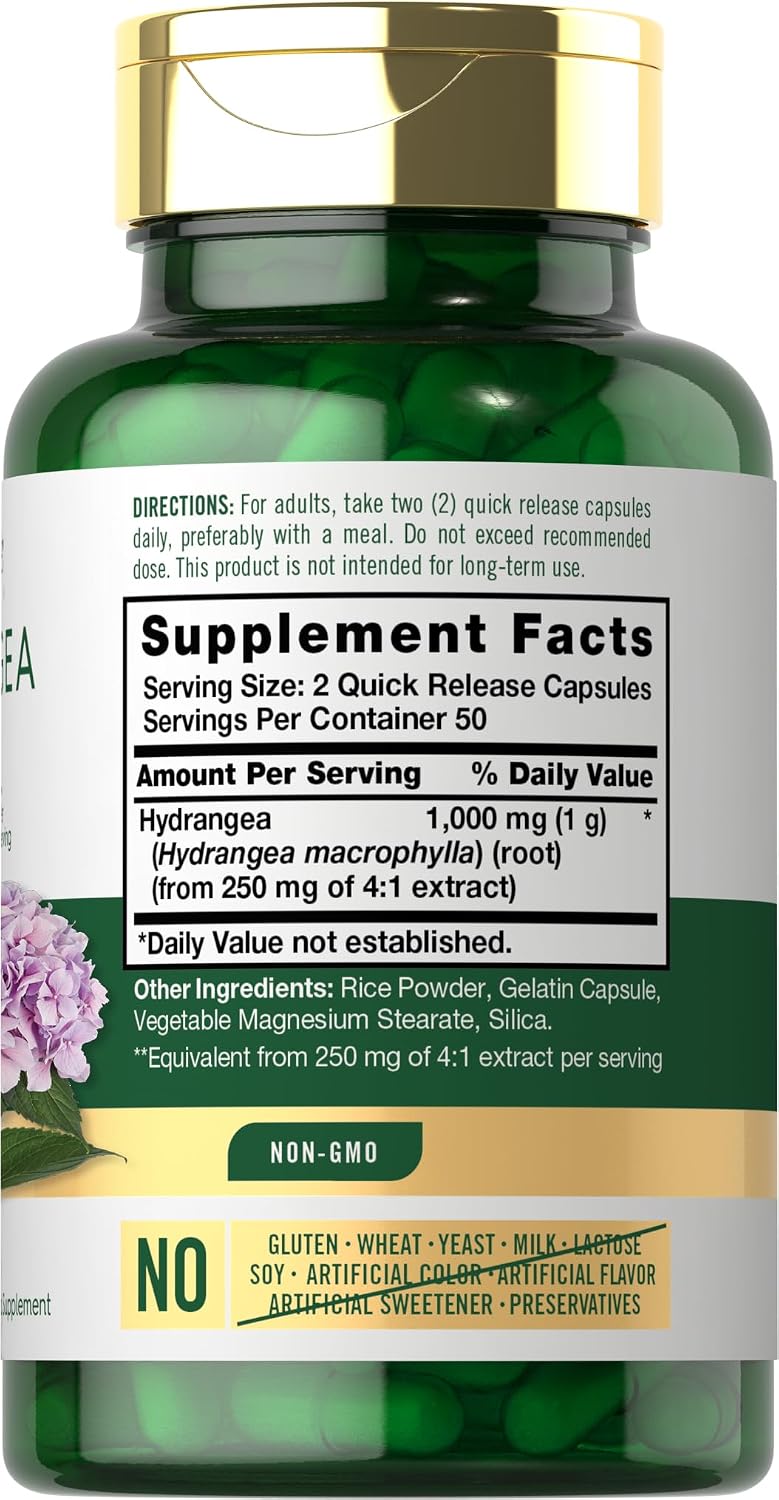 Carlyle Hydrangea Root Capsules | 100 Count | Non-GMO, Gluten-free Extract - görsel 2