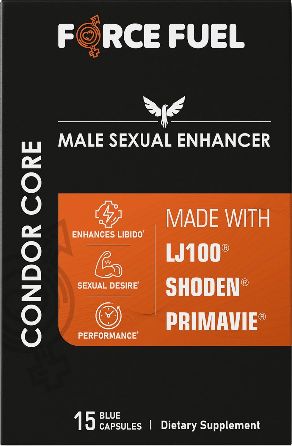 Condor Core – Male Enhancement Capsules – LJ100 Tongkat Ali, Shoden Ashwagandha, Primavie Shilajit (15 Capsules) - görsel 1