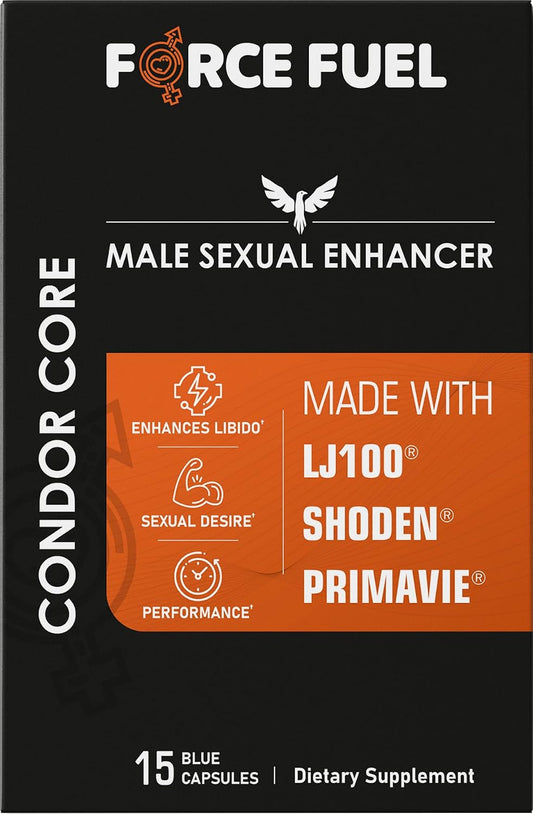 Condor Core – Male Enhancement Capsules – LJ100 Tongkat Ali, Shoden Ashwagandha, Primavie Shilajit (15 Capsules)