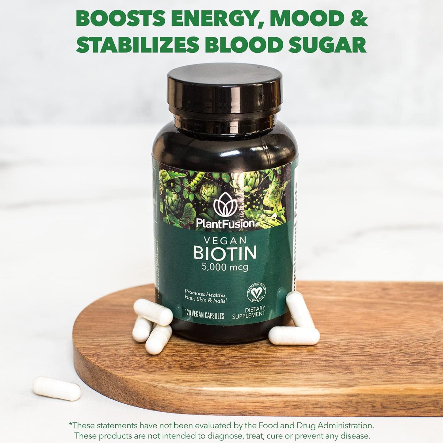 PlantFusion Vegan Biotin 5000mcg, 120 Vegan Capsules - görsel 6