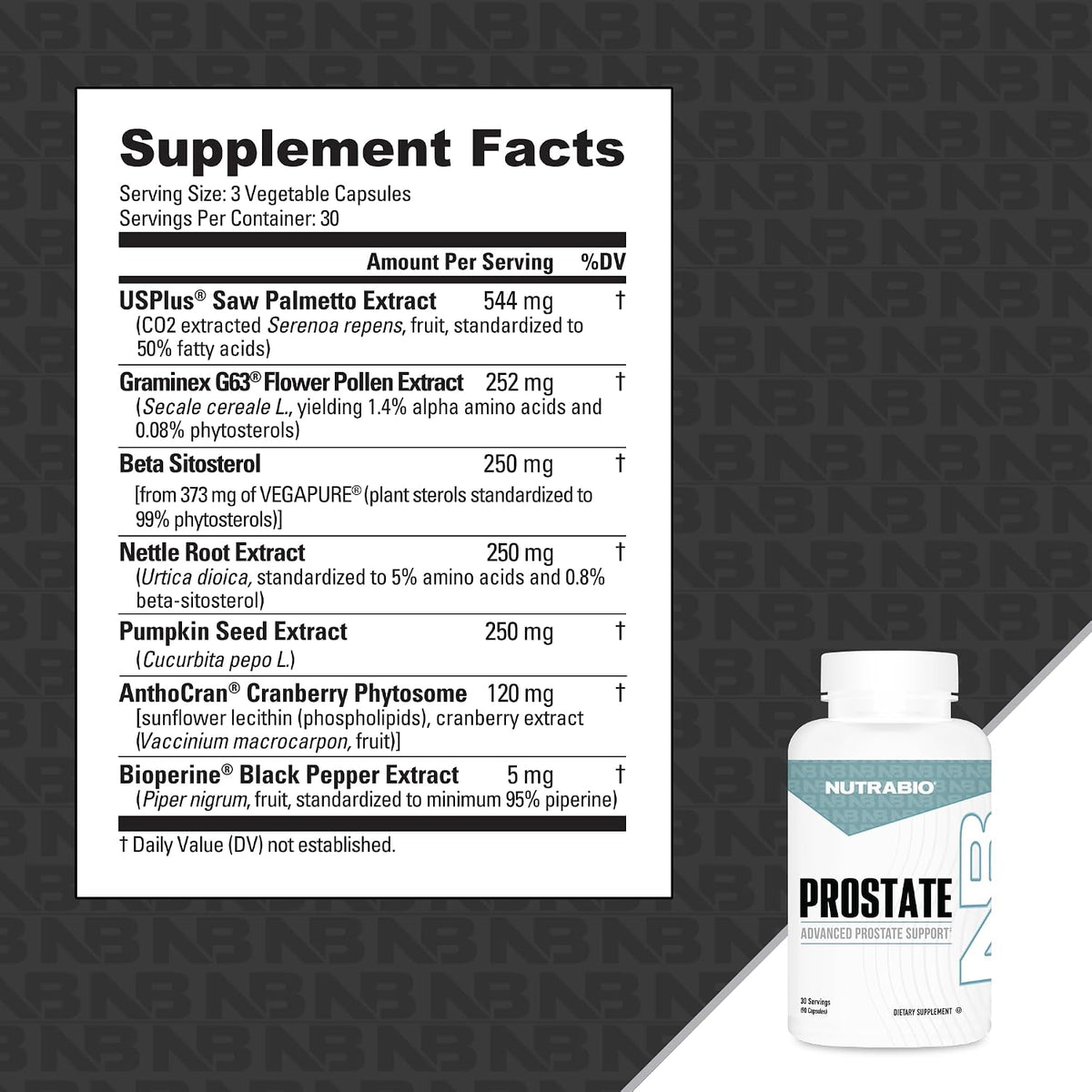 NutraBio Prostate - Advanced Prostate Function Support - Inflammation Defence and Antioxidant Support - 90 Capsules - görsel 6