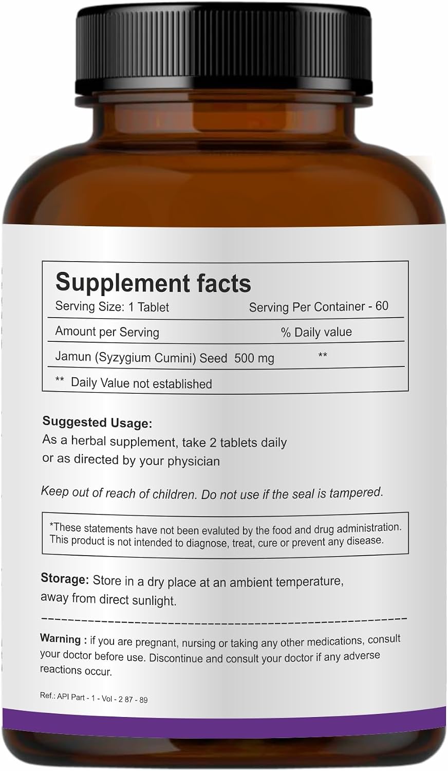 Herb Essential Jamun Seed Tablets 500mg – 60 Count - görsel 6