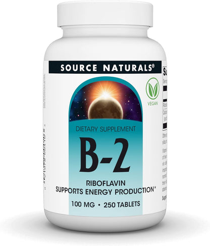 Source Naturals Vitamin B-2 (Riboflavin) 100 mg – 250 Tablets