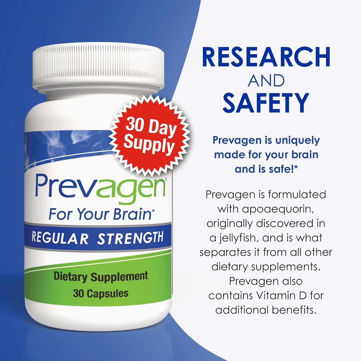 Prevagen Regular Strength – 30 Capsules – Brain Supplement with Apoaequorin and Vitamin D3 - görsel 9