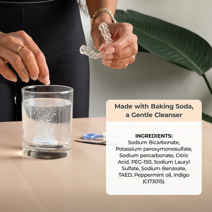 PUL Retainer Cleaner Tablets - Daily Aligner and Denture Cleaner - Removes Odour, Stains, and Plaque - 96 Day Supply