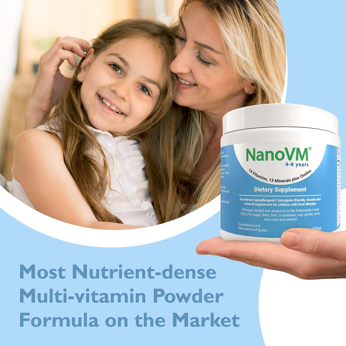 NanoVM Allergen-Free Kids Multivitamin Powder, 4-8 Years, Unflavoured, 275g - görsel 8