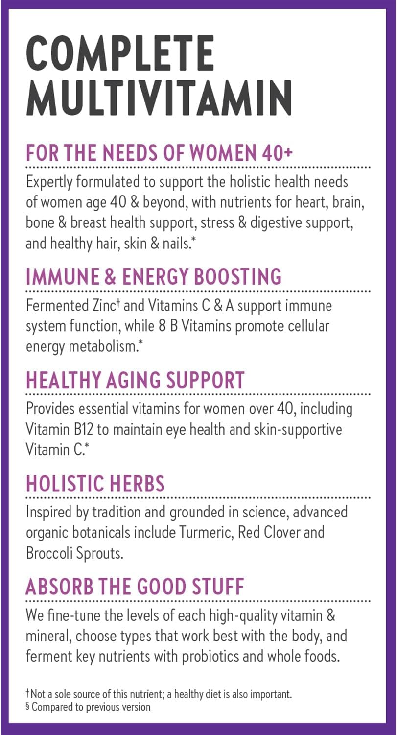 New Chapter Every Woman's One Daily 40+ Fermented Multivitamin for Women – Non-GM, Gluten-free, Vegetarian – 48 Tablets - görsel 8
