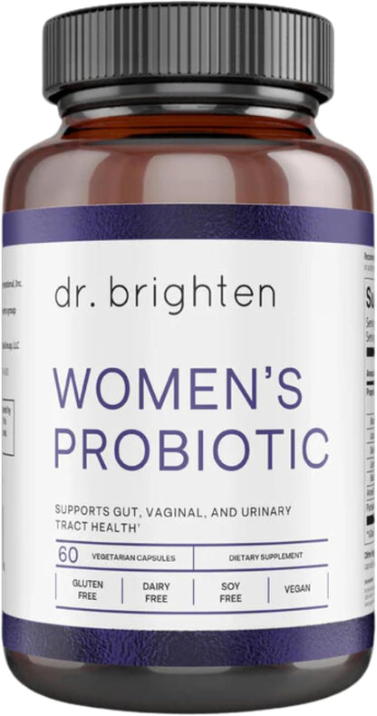 Dr. Brighten Women's Probiotic - Probiotics & Prebiotics with Antioxidants for Balanced Hormones and Female Microbiome, 60 Capsules