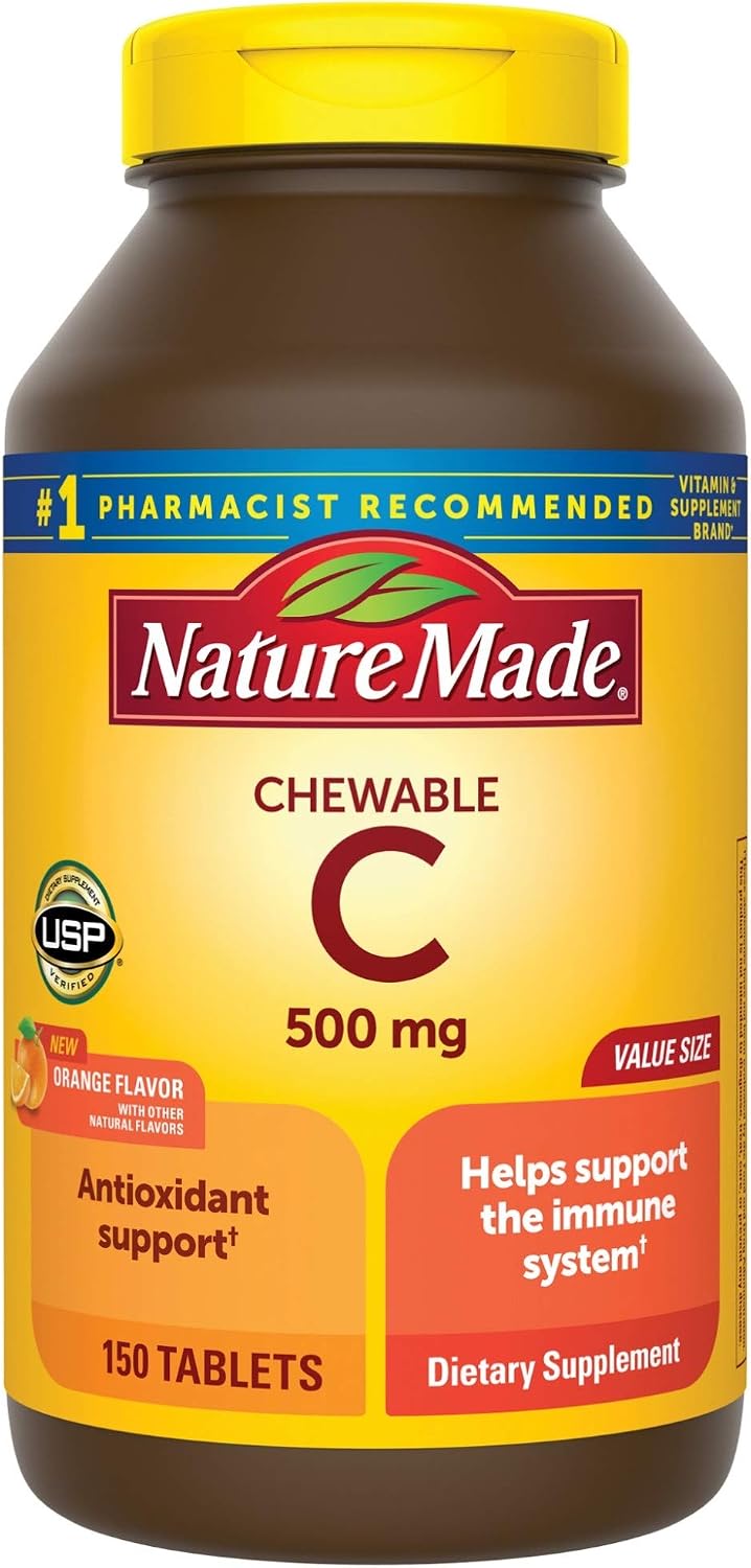 Nature Made Chewable Vitamin C 500 mg Tablets, 150 Count - görsel 1