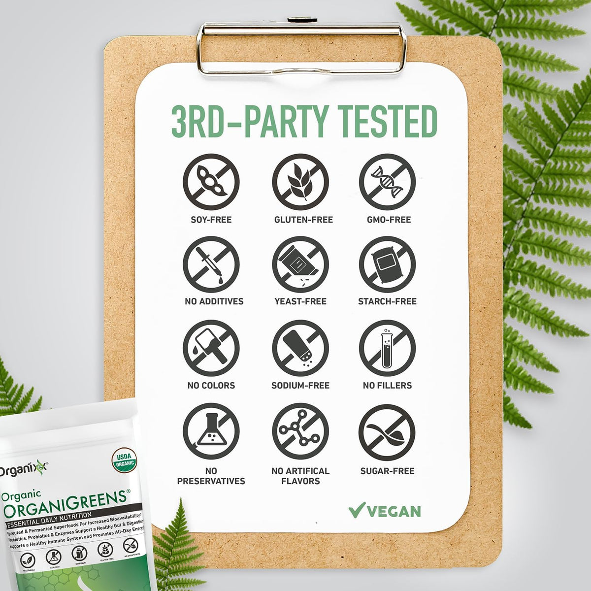 Organixx Greens Superfood Powder with Probiotic Digestive Enzymes - görsel 7