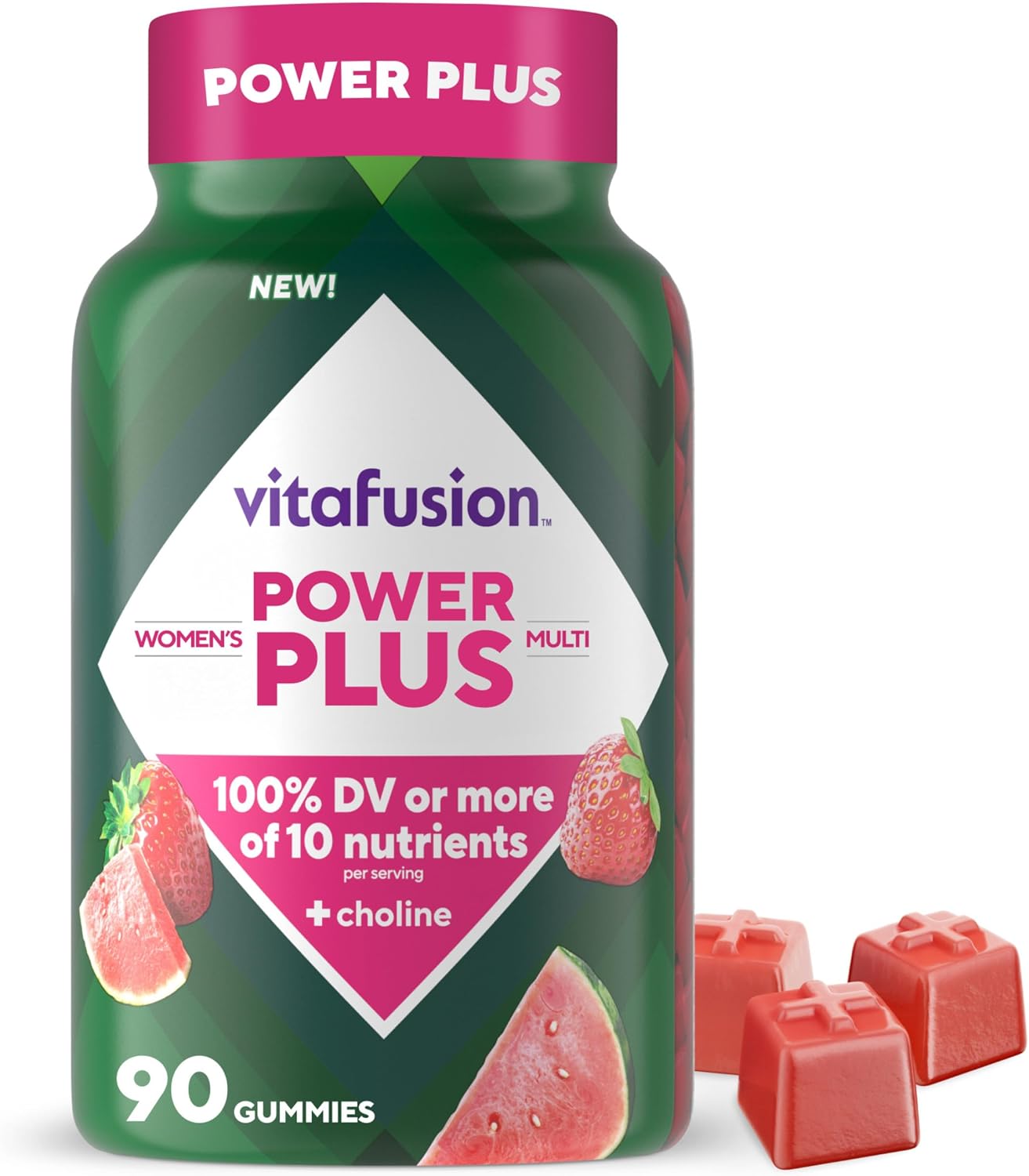Vitafusion Power+ Multivites Adult Multivitamin Gummies, Strawberry Tangerine, 90 Gummies - görsel 10