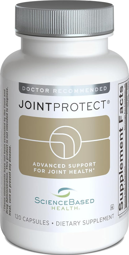 ScienceBased Health JointProtect – Advanced Joint Support with Glucosamine Sulphate, Boswellia (30% AKBA), Longvida Curcumin, FruiteX-B, & Vitamin C – for Flexibility & Cartilage Health – 120 Capsules