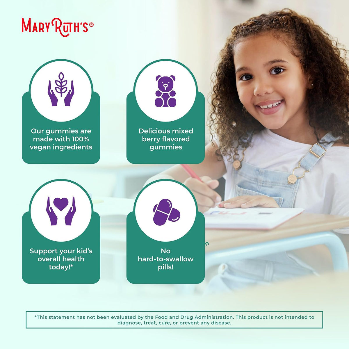 MaryRuth's Organics Children's Immune Support Gummies - USDA Organic Vitamin C, Zinc & Elderberry - 60 Gummies - görsel 6