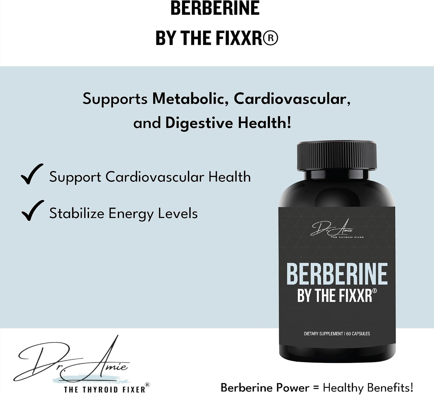 Berberine HCl by Dr. Amie | 1200 mg per Serving | 60 Capsules (30-Day Supply) - görsel 3
