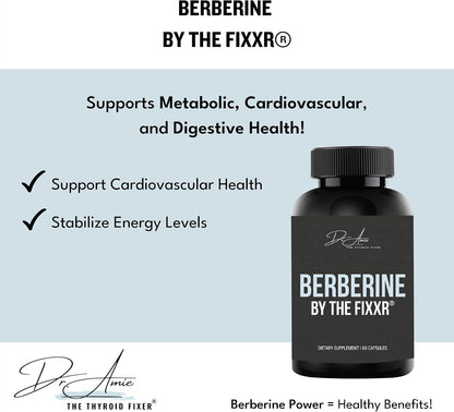 Berberine HCl by Dr. Amie | 1200 mg per Serving | 60 Capsules (30-Day Supply)