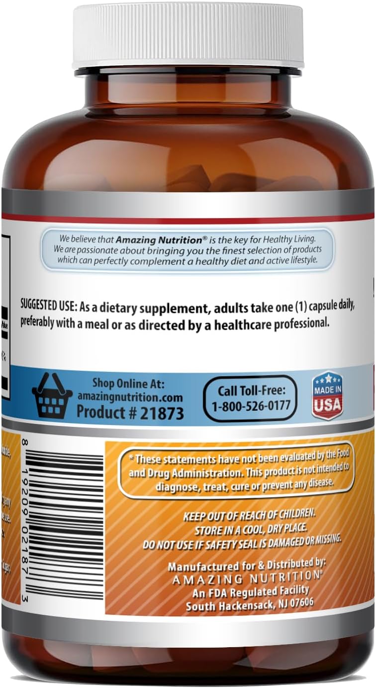 Amazing Formulae Riboflavin 400 mg Capsules | Vitamin B2 Supplement | Non-GMO | Gluten-free | Made in the USA (240 Count) - görsel 4