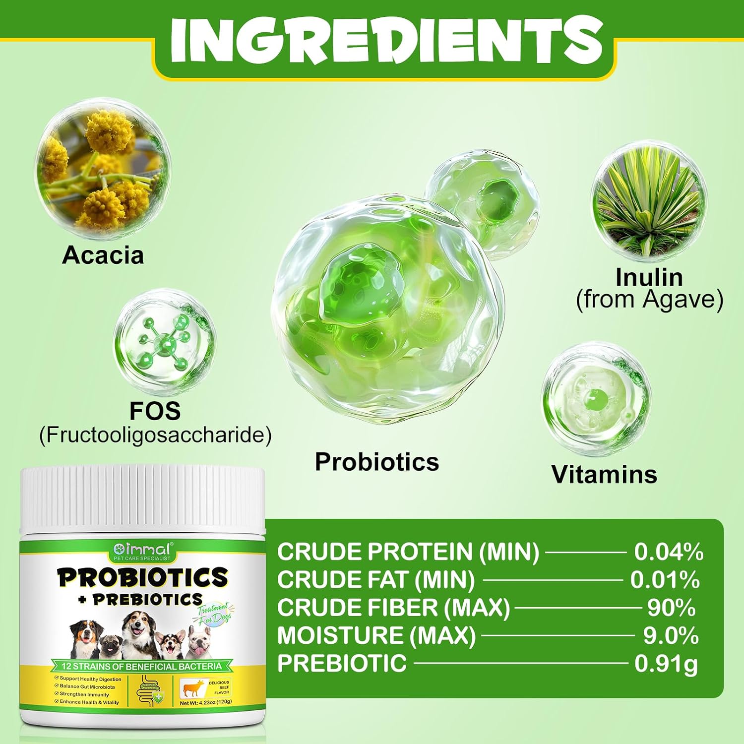 ALIVO Probiotics Powder for Dogs - Pre & Probiotic Digestive Supplement - görsel 3