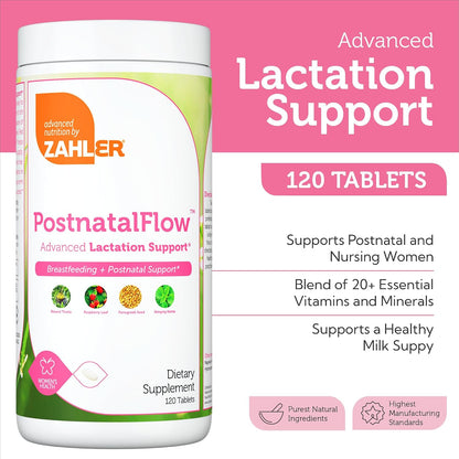 Zahler Postnatal Flow - Advanced Breastfeeding Support, 120 Tablets
