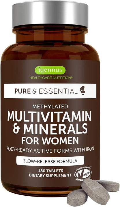 Igennus High Potency Methylated Multivitamin for Women with Gentle Iron