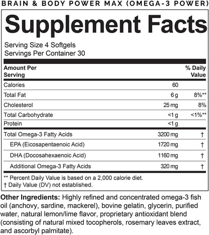 Dr. Amen brainMD Brain & Body Power Max - 420 Capsules - Complete Wellness Support Supplement