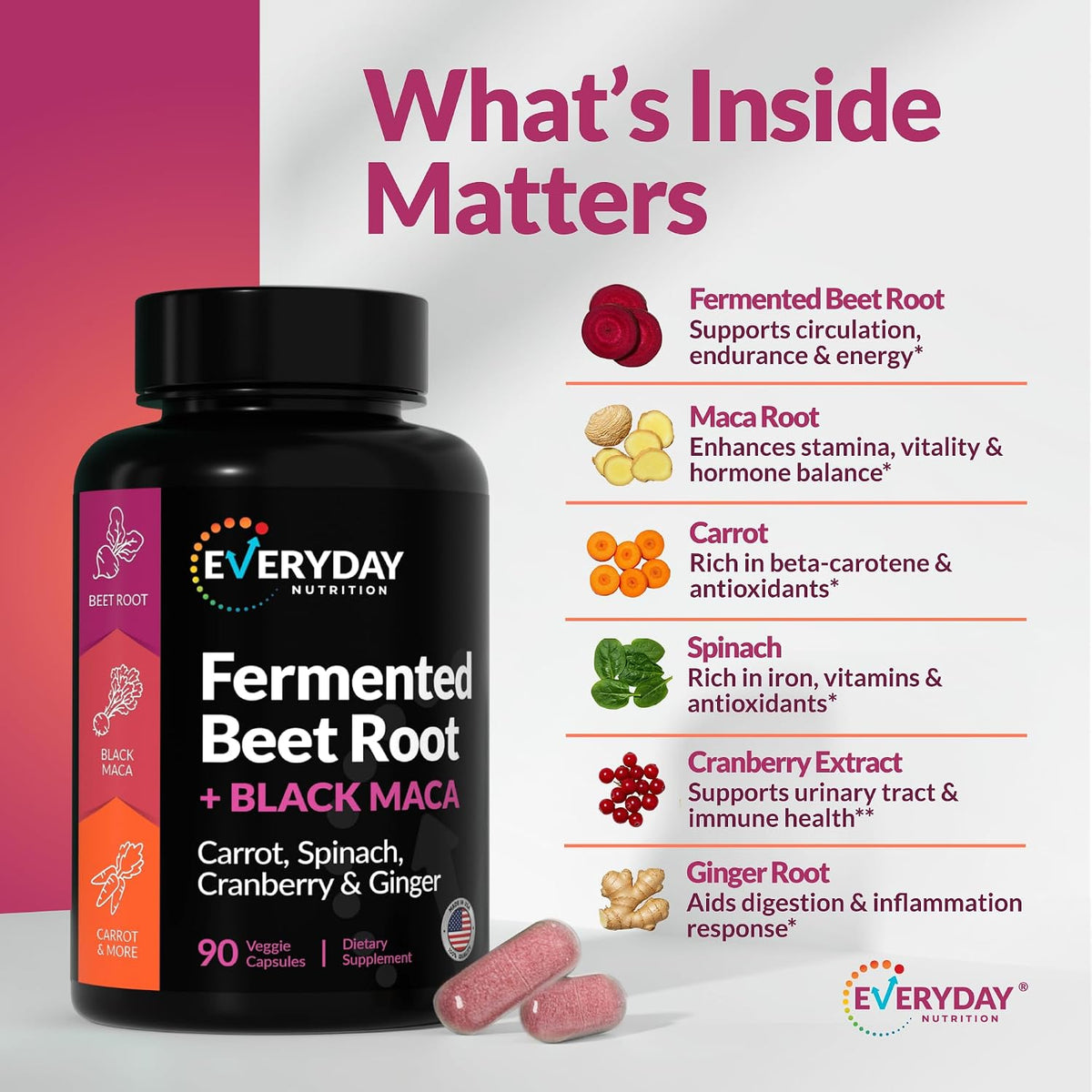 Organic Fermented Beet Root and Black Maca Capsules - Superfood Blend for Energy and Wellness - görsel 6